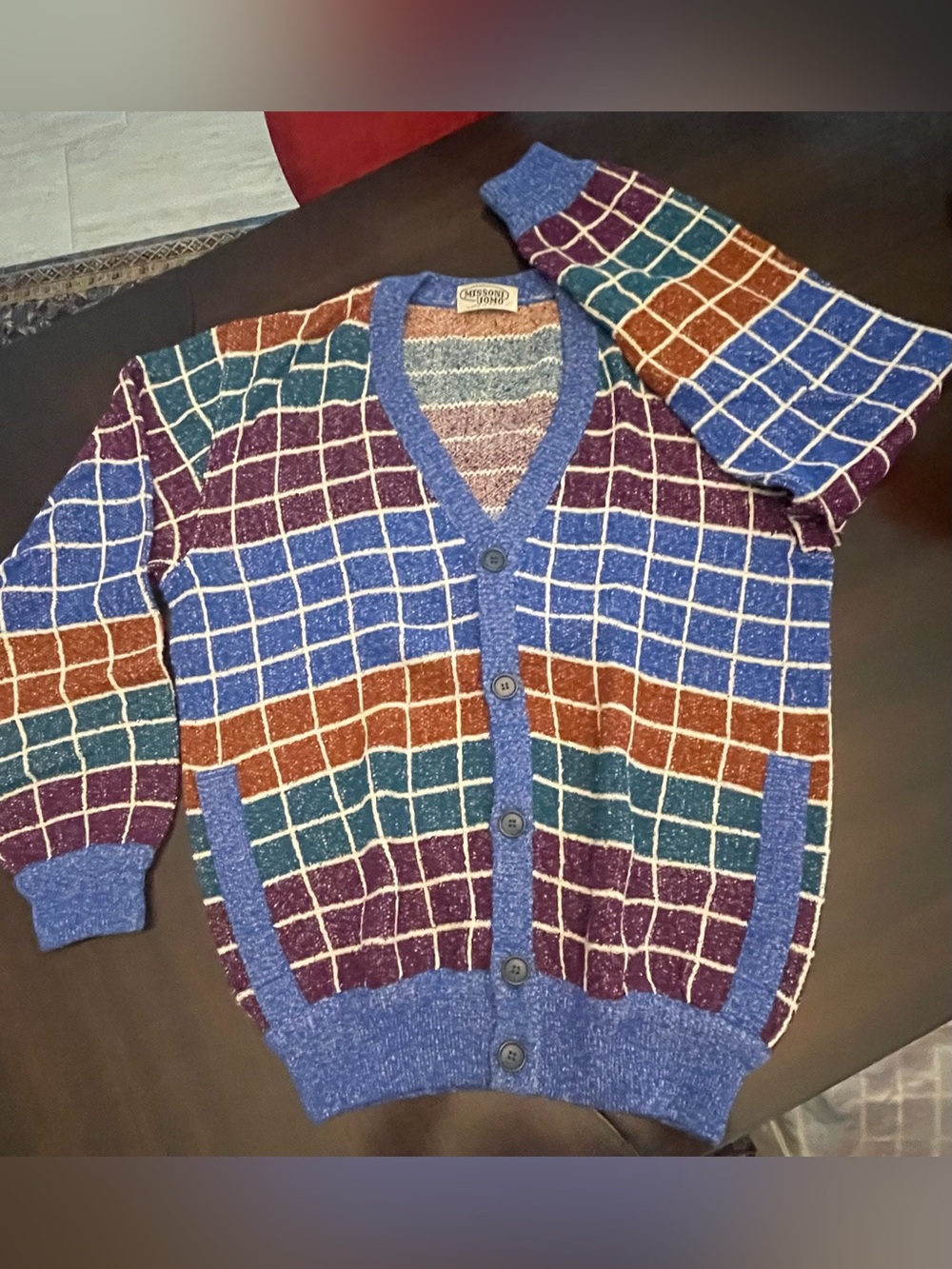 Missoni Multicolor Checked Knit Cardigan